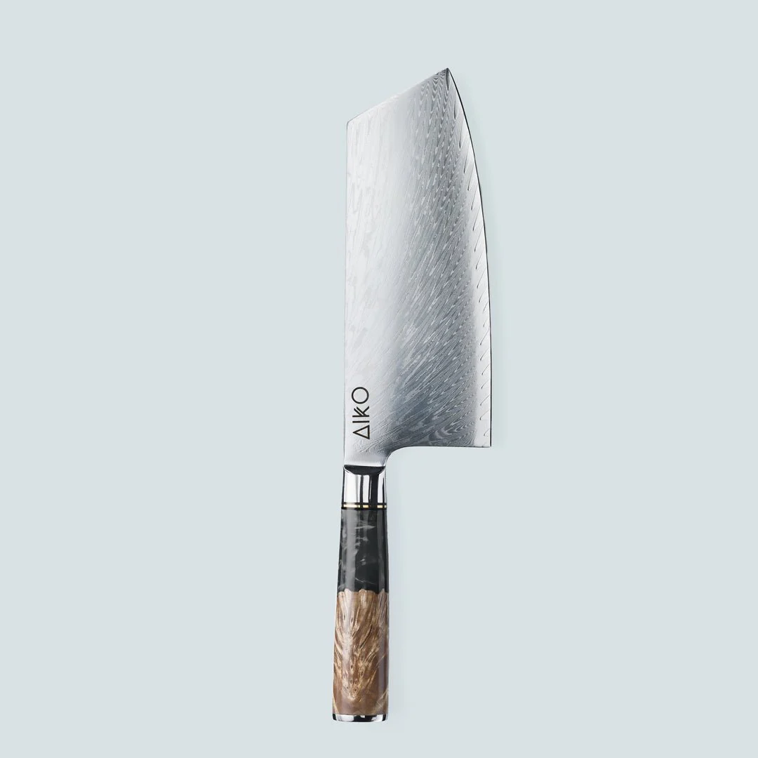Aiko Black Damascus Steel Knife with Coloured Black Resin Handle - Image 13