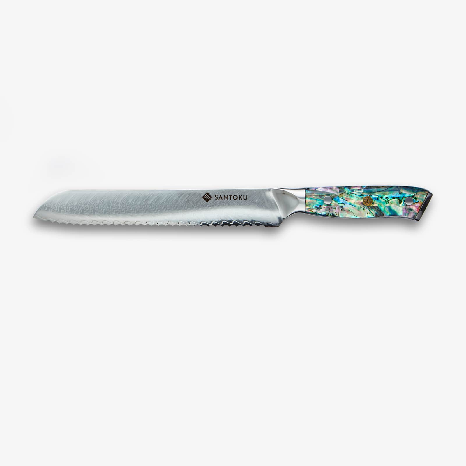Chikashi Damascus Steel Knife Set With Abalone Handle - Image 3