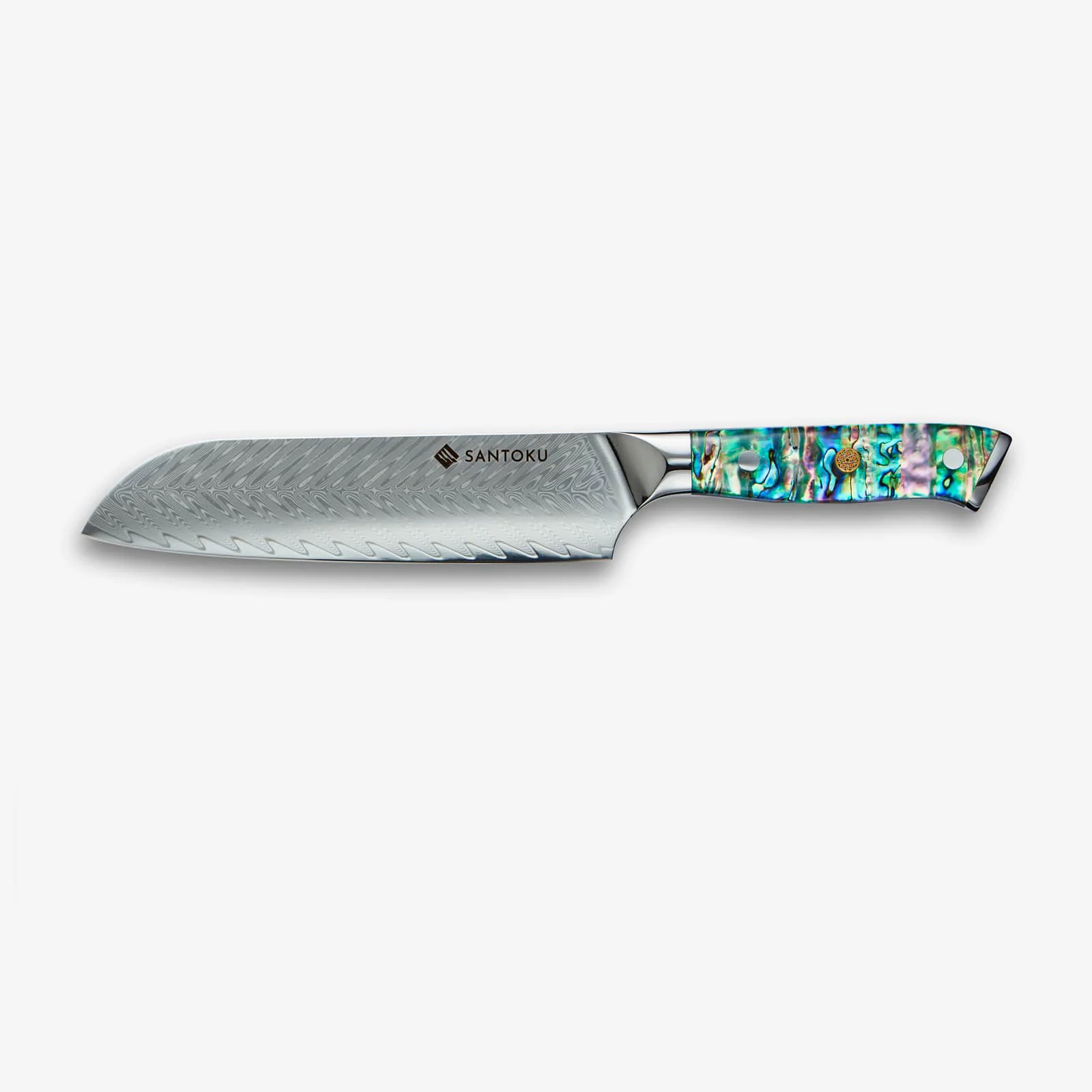 Chikashi Damascus Steel Knife Set With Abalone Handle - Image 5
