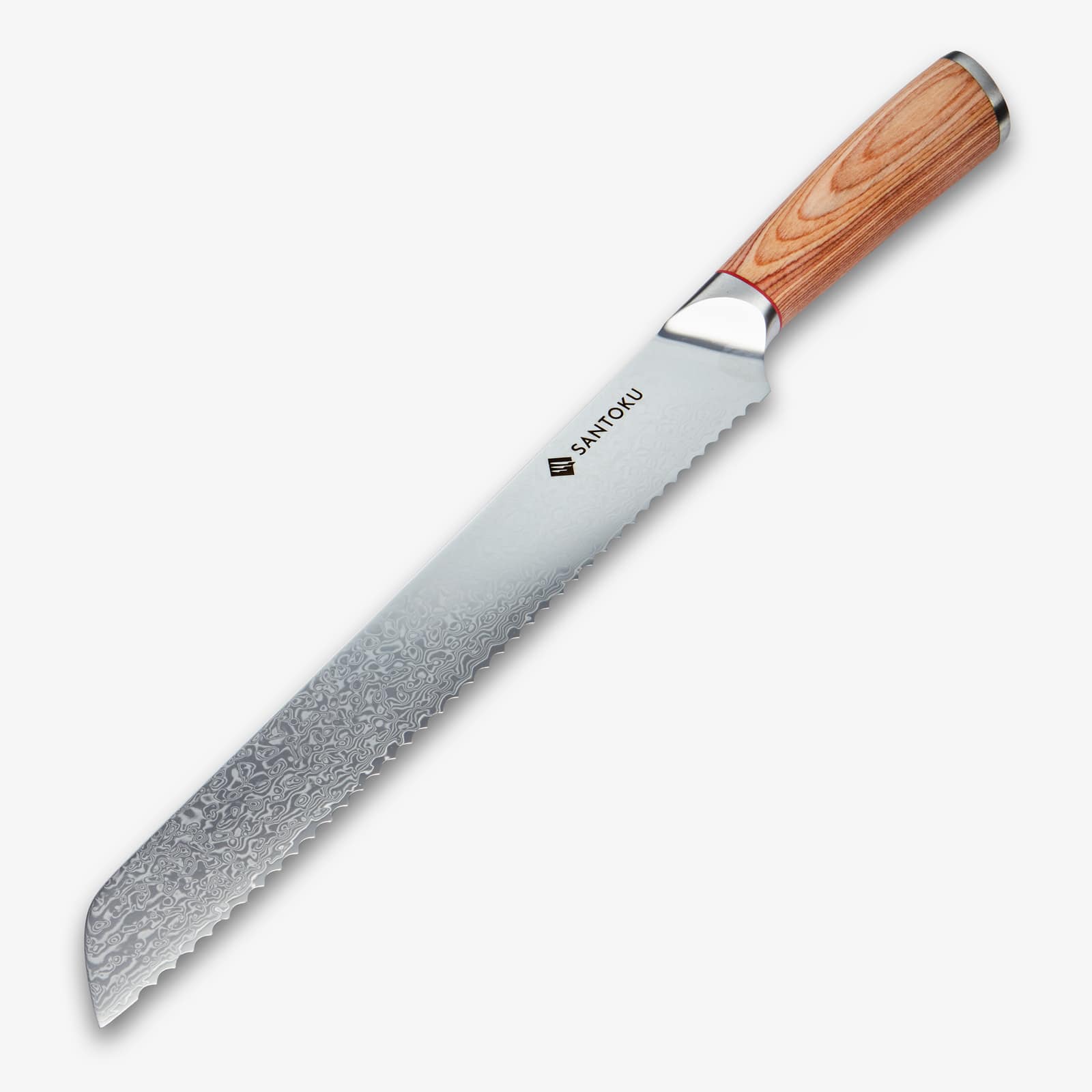 Haruta 10 Inch VG10 Japanese Damascus Steel Bread Knife with Wooden Handle & Scabbard - Image 3