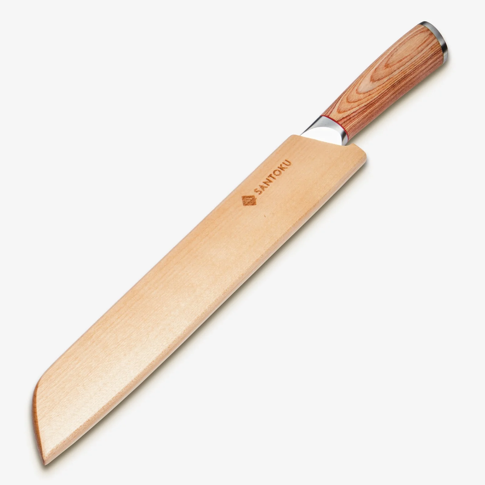 Haruta 10 Inch VG10 Japanese Damascus Steel Bread Knife with Wooden Handle & Scabbard - Image 5
