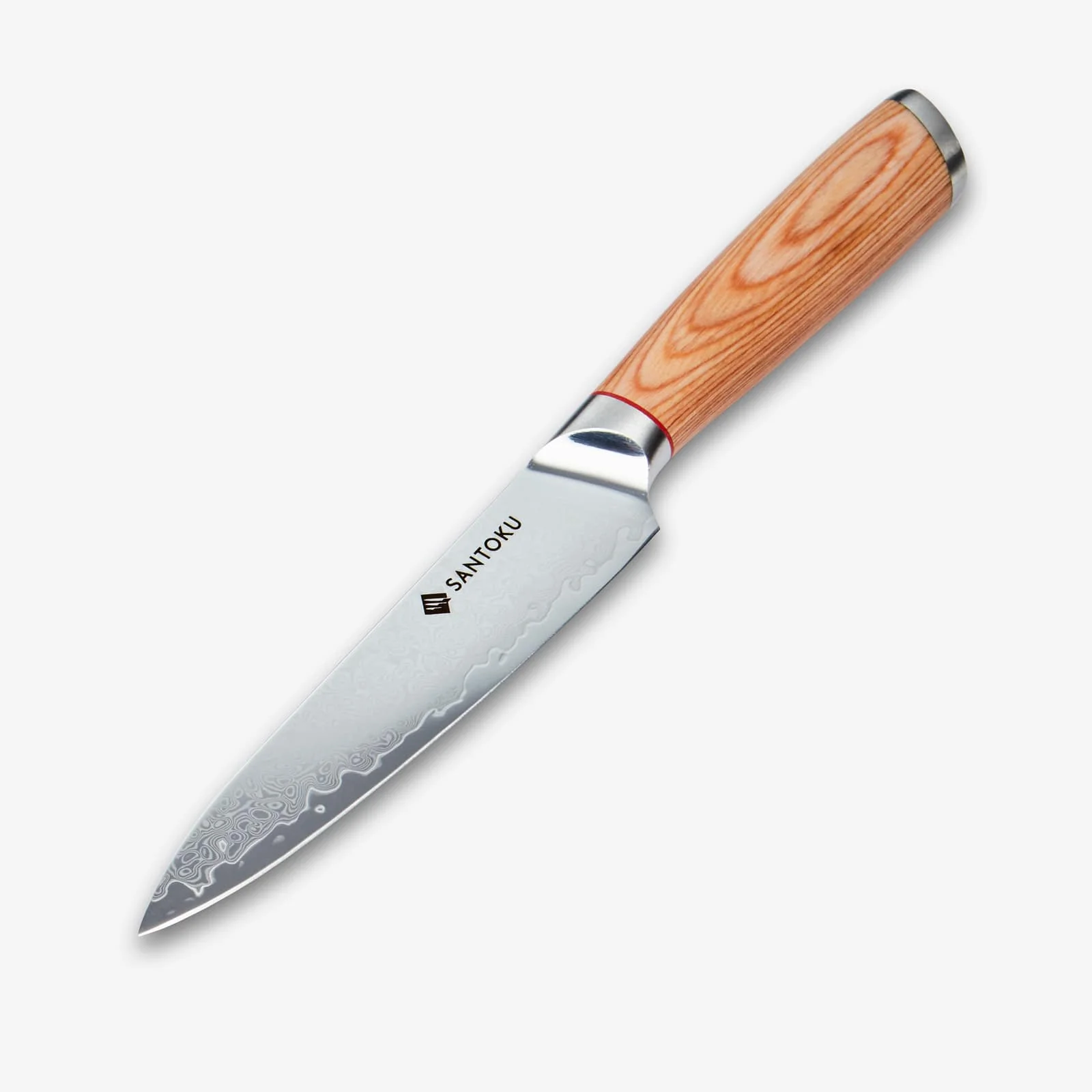 Haruta 5 Inch VG10 Japanese Damascus Steel Utility Knife with Wooden Handle & Scabbard - Image 3