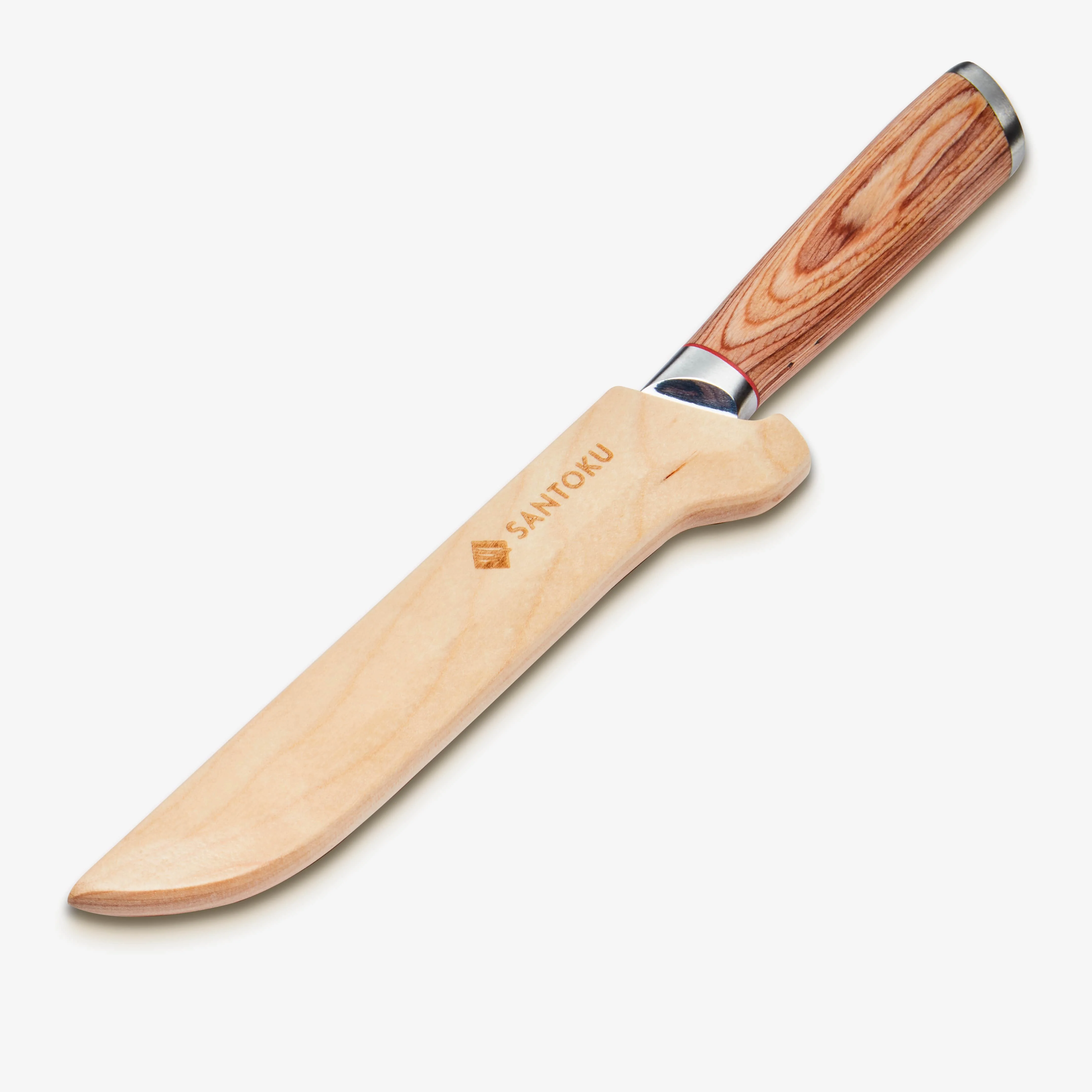 Haruta 6 Inch VG10 Japanese Damascus Steel Boning Knife with Wooden Handle & Scabbard - Image 4