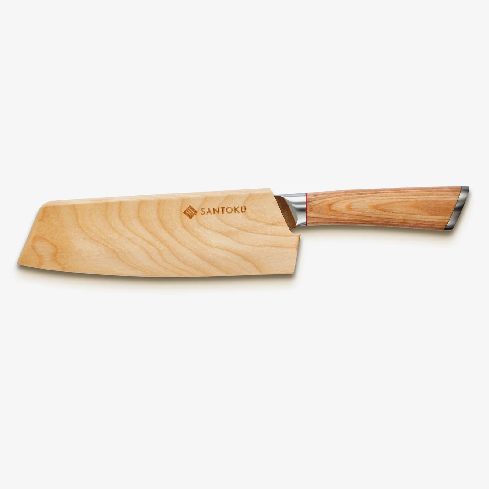 Haruta 7 Inch VG10 Japanese Damascus Steel Nakiri Knife with Wooden Handle & Scabbard - Image 5