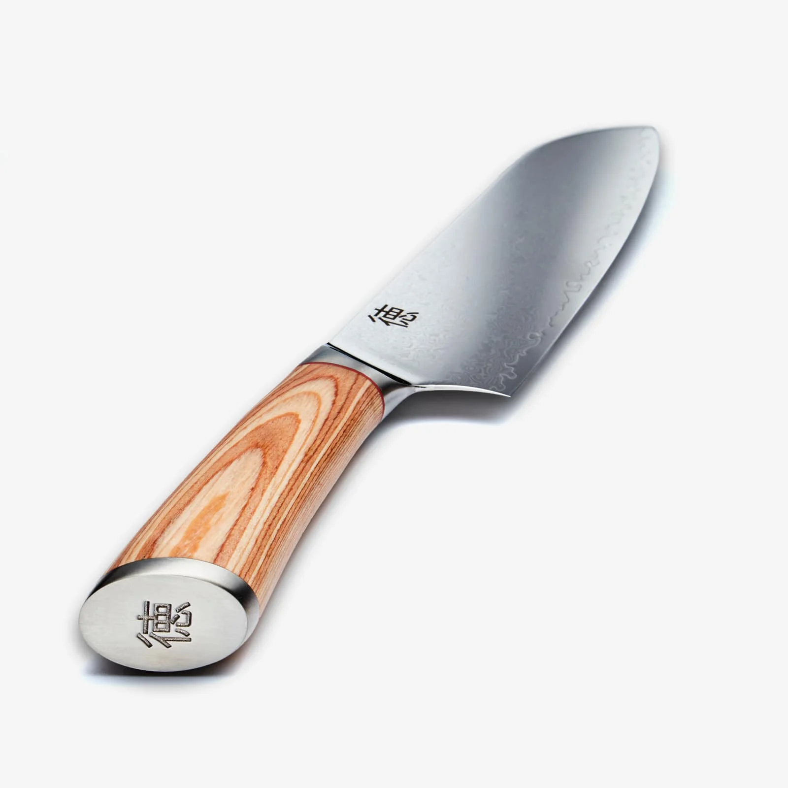 Haruta 7 Inch VG10 Japanese Damascus Steel Santoku Knife with Wooden Handle & Scabbard - Image 3