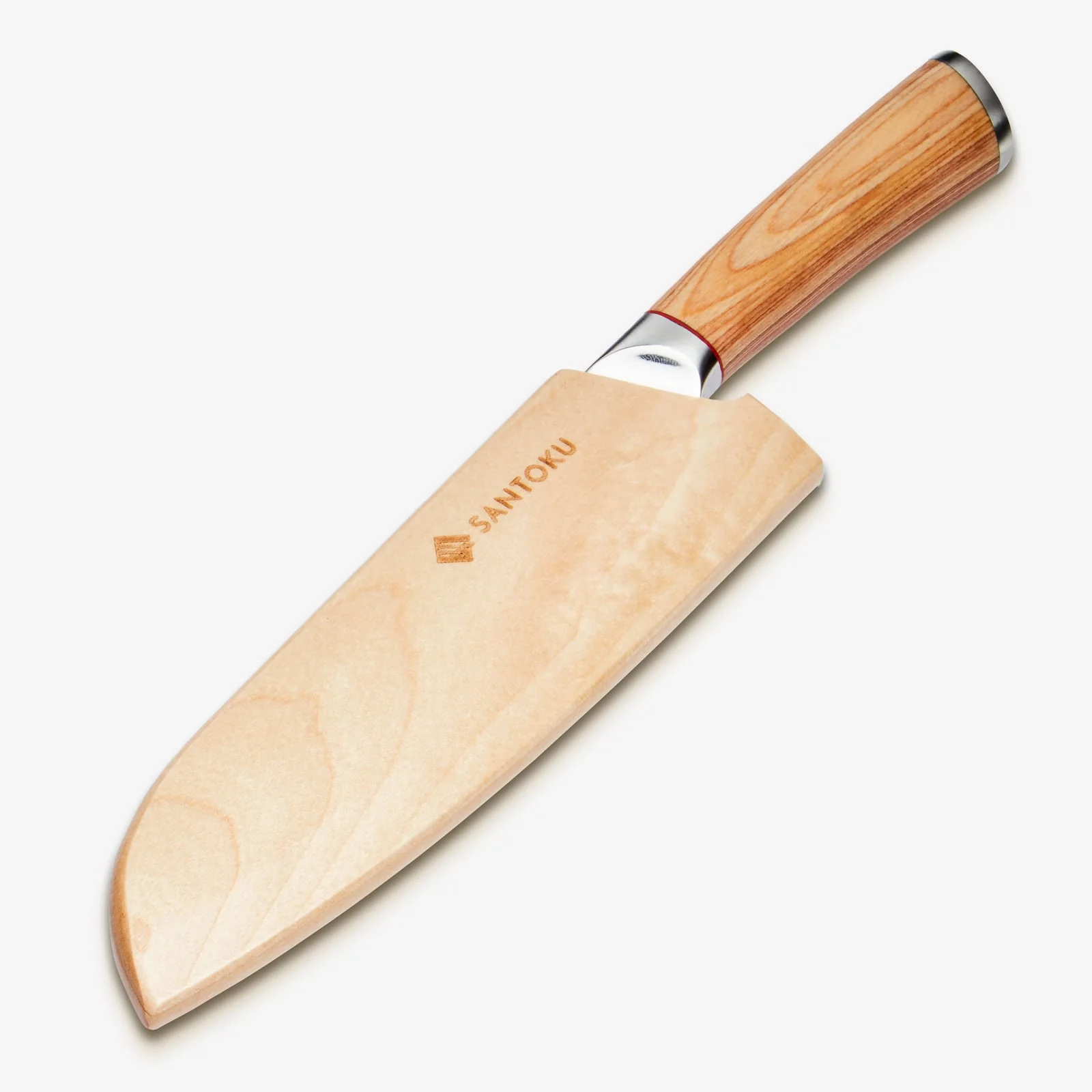 Haruta 7 Inch VG10 Japanese Damascus Steel Santoku Knife with Wooden Handle & Scabbard - Image 4