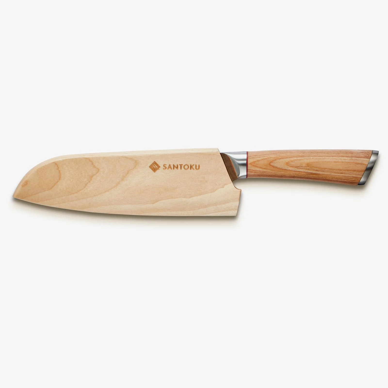 Haruta 7 Inch VG10 Japanese Damascus Steel Santoku Knife with Wooden Handle & Scabbard - Image 5